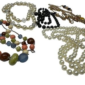 Five (5) Gorgeous Beaded Vintage Necklaces